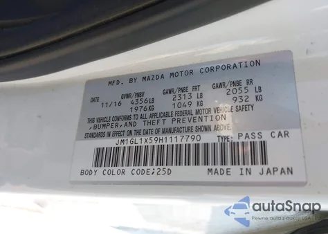 2017 Mazda Mazda6 Grand Touring z USA, uszkodzony, nr VIN JM1GL1X59H1117790